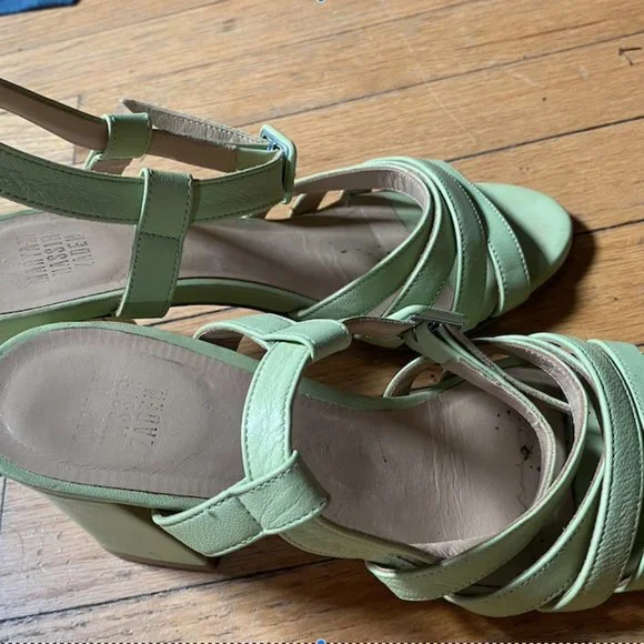 Maryam Nassir Zadeh Palma Leather High Sandals in Mint Green - Picture 3 of 4